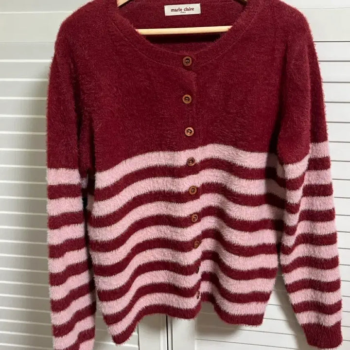 [BUNJANG] Marie Claire Hair-y Stripe Cardigan / 마리끌레르 헤어리 스트라이프 가디건
