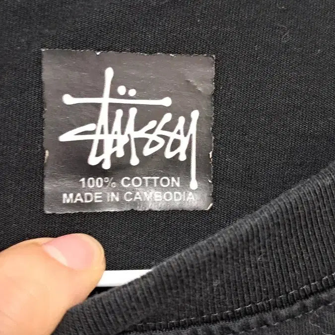 [BUNJANG] Stussy Black T-shirt / 스투시 블랙 반팔티 핑크 로고