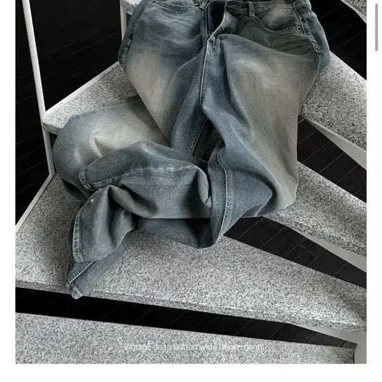 [BUNJANG] Manique Vintage Washing Wide Denim Pants / 매니크 빈티지 워싱 와이드 데님 팬츠