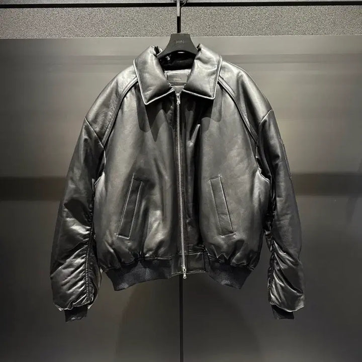 [BUNJANG] Junji 24FW Leather Padded Jacket / 24fw 준지 389 레더패딩 48사이즈 새상품 판매합니다.