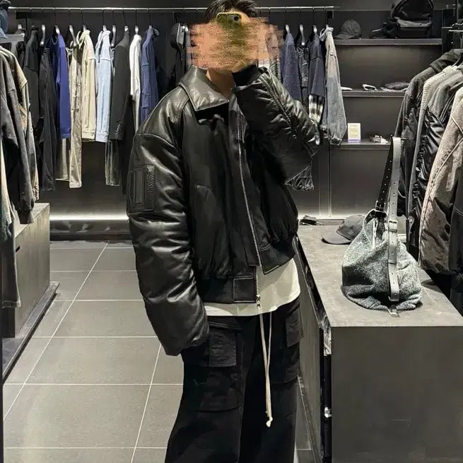 [BUNJANG] Junji 24FW Leather Padded Jacket / 24fw 준지 389 레더패딩 48사이즈 새상품 판매합니다.