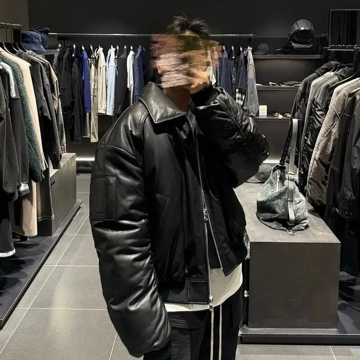 [BUNJANG] Junji 24FW Leather Padded Jacket / 24fw 준지 389 레더패딩 48사이즈 새상품 판매합니다.