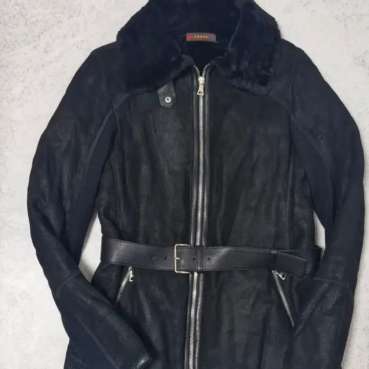[BUNJANG] Prada Lambskin Shearling Jacket / 정품 프라다 양가죽 무스탕 자켓 (55)