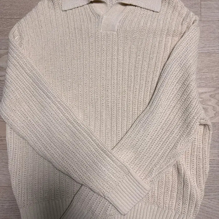 [BUNJANG] Il Corso Open Collar Knit (Ivory, L) / 일꼬르소 오픈카라 니트