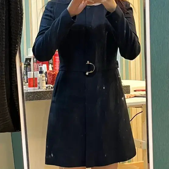 [BUNJANG] Kenneth Lady Navy Slim Fit Suit Dress for Formal Occasions / Kenneth Lady 케네스레이디 네이비 슬림핏 정장 원피스 하객룩