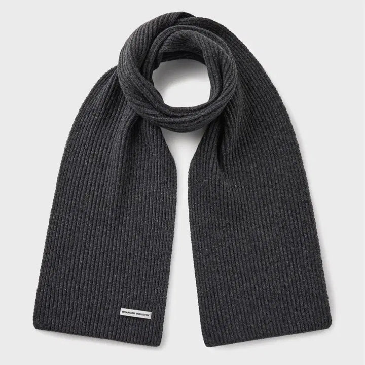 [BUNJANG] Branded Ribbed Knit Muffler / 브랜디드 리브드 니트 머플러