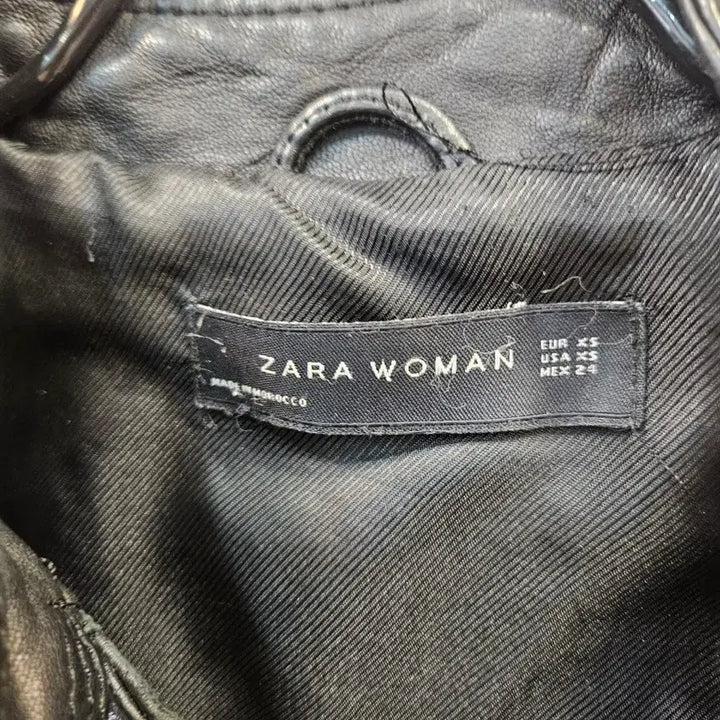 [BUNJANG] Zara Black Leather Rider Jacket / 자라 블랙 가죽 라이더 자켓<s>
