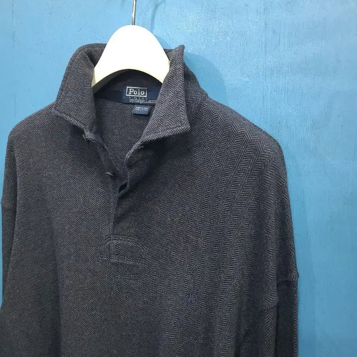 [BUNJANG] Vintage Herringbone Polo Shirt / 희귀 빈티지 헤링본 폴로카라티셔츠