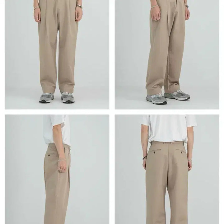 [SOLD OUT] 하프크라이즈 치노 원턱 와이드 팬츠 베이지