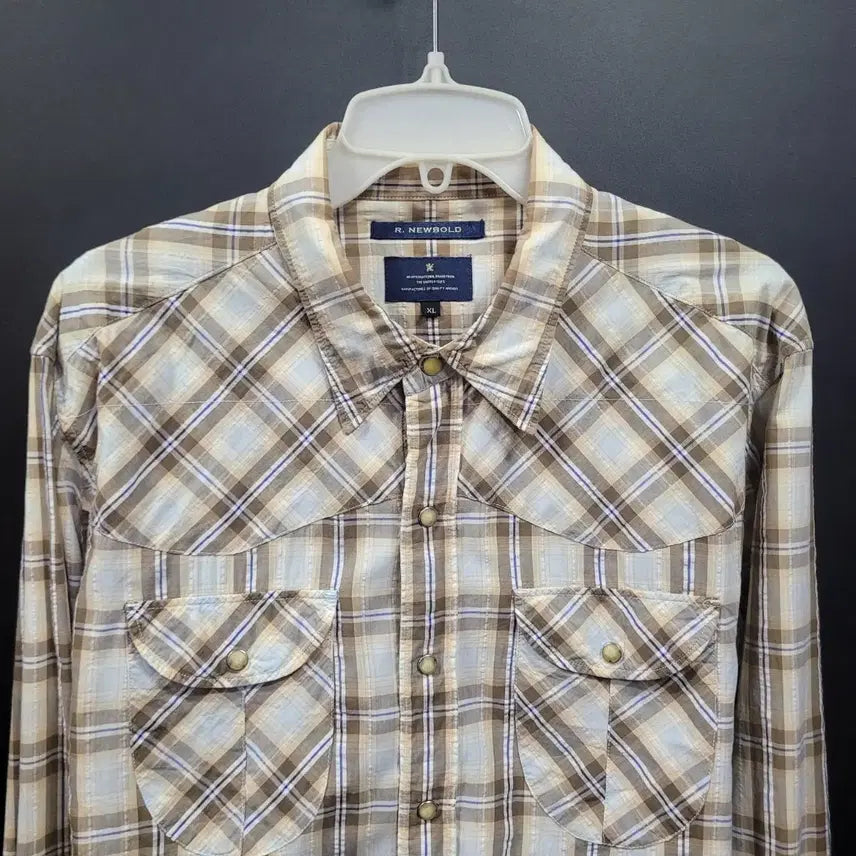 [BUNJANG] R.NEWBOLD Paul Smith Embroidered Logo Western Check Shirt XL / R.NEWBOLD 알뉴볼드 폴스미스 자수로고 웨스턴 체크 셔츠