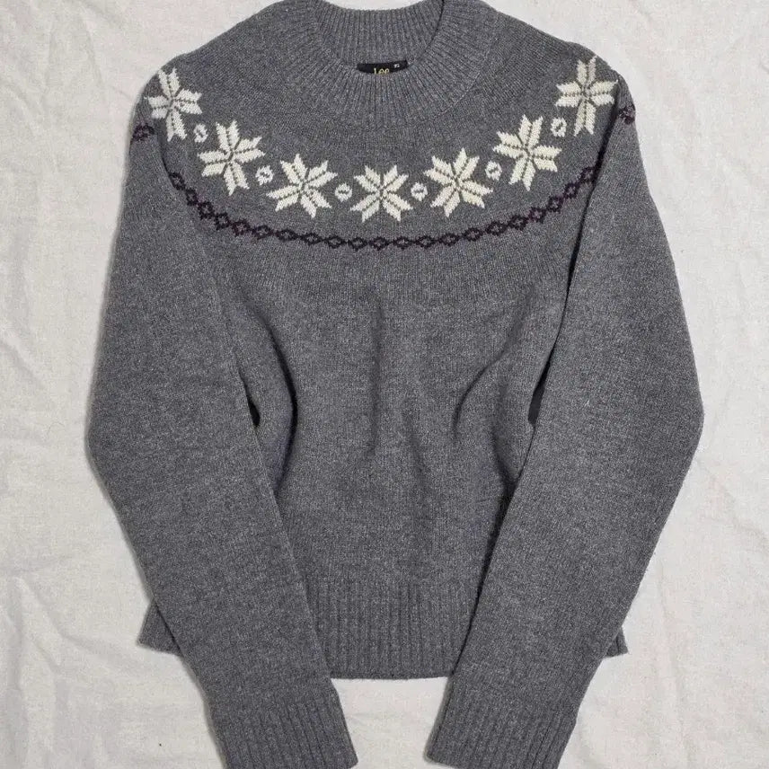[BUNJANG] Lee Nordic Snowflake Knit Sweater / Lee 리 노르딕 눈꽃 니트