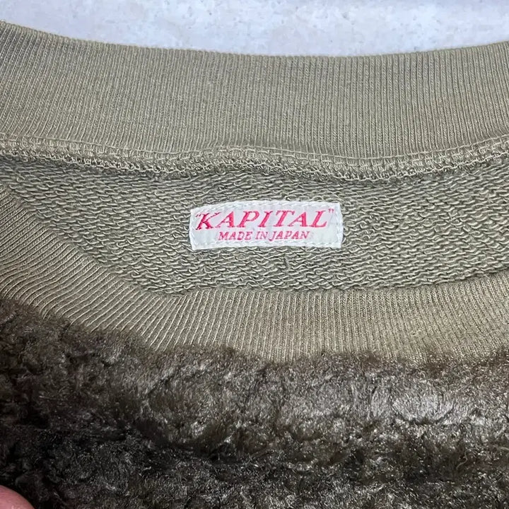 [BUNJANG] Capital Grizzly Sweatshirt - Khaki / [L]캐피탈 퍼 그리즐리 스웨트 맨투맨 카키