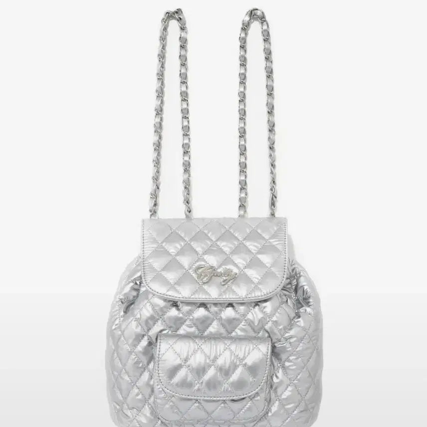 [BUNJANG] QUTIE Mini Backpack Silver / 큐리티 미니 백팩 실버