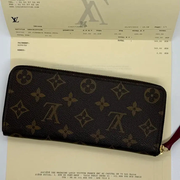 [BUNJANG] Louis Vuitton Clemence Wallet Monogram (Fuchsia) / 루이비통 클레망스 월릿 모노그램 (푸시아)
