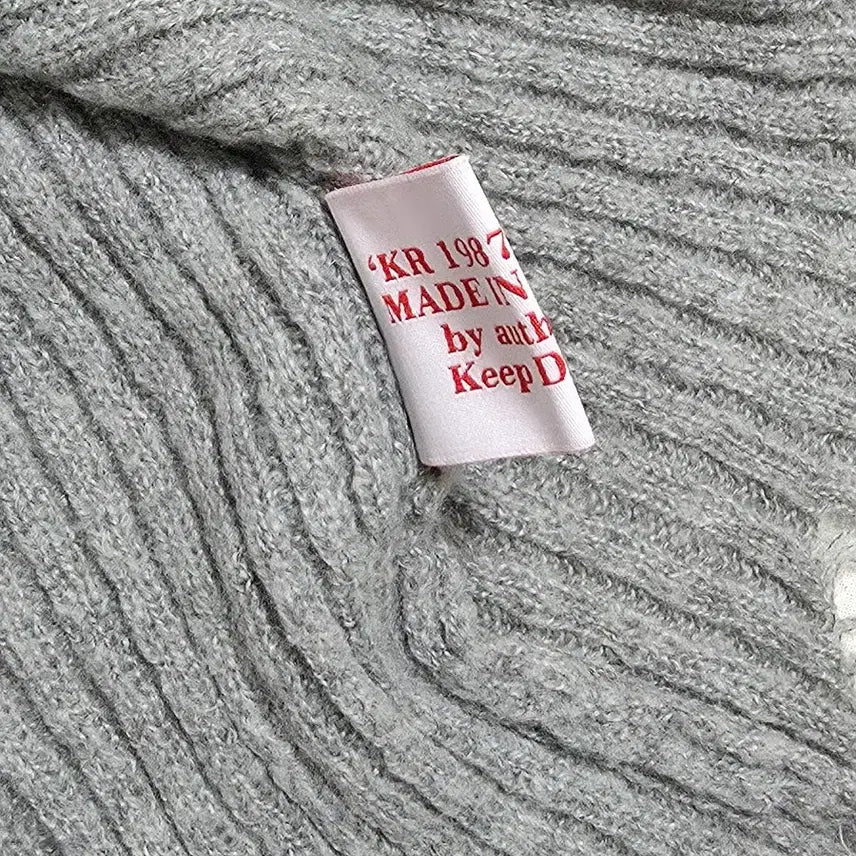 [BUNJANG] Grunge Wool Damage V-Neck Knit / 그런지 울 데미지 브이넥 니트