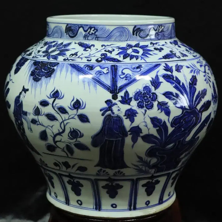 [BUNJANG] Chinese Blue and White Porcelain Vase with Scholar Figure / 중국 도자기 청화 고사인물도 호