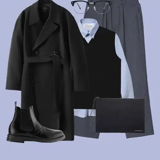 [BUNJANG] Black Double Trench Coat / 더블 트렌치 코트