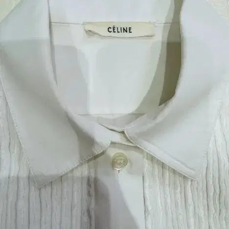 [BUNJANG] Celine White Striped Blouse / 셀린느 화이트 셔츠 블라우스