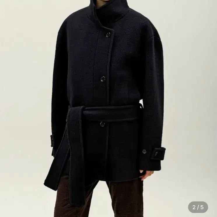 [BUNJANG] Anggae Half Coat Black / [영서Pick] 앙개 하프 피코트 블랙 anggae half coat