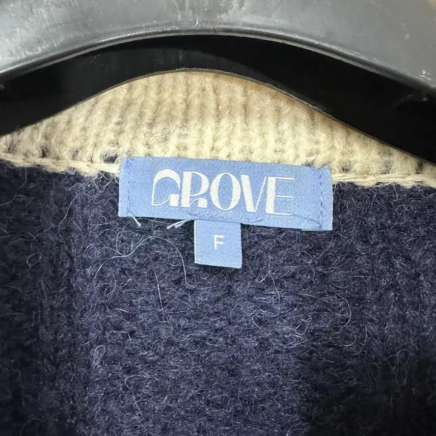 [BUNJANG] Grove Navy Colorblock Knit Sweater / 그로브 네이비 카라 니트 Grove