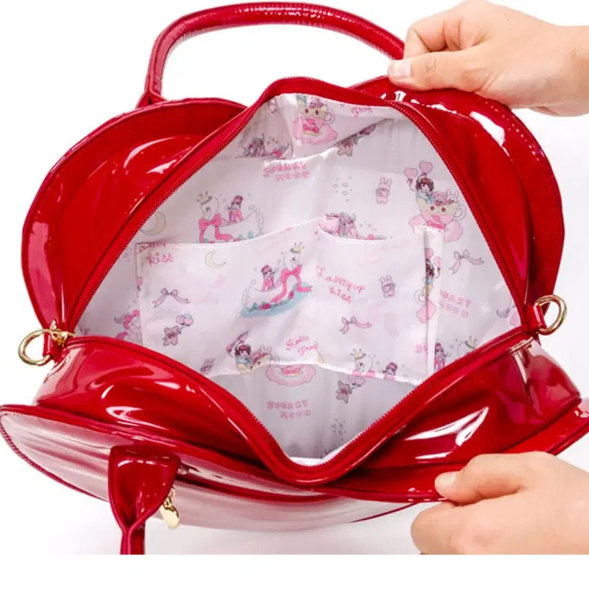 [BUNJANG] Dear My Love Red Quilted Heart Bag / 디어마이러브 디마럽 레드 에나멜 퀼팅 발렌타인데이 하트백