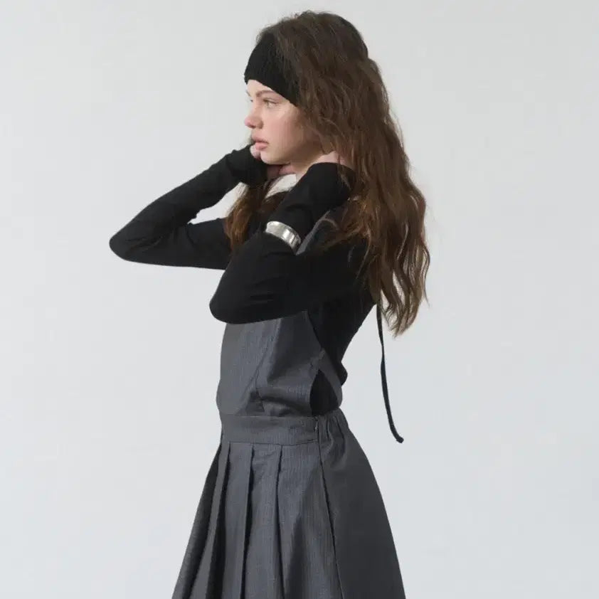 [BUNJANG] FOETO Stripe Pleated Dress / FOETO 스트라이프 플리츠 드레스