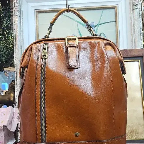 [BUNJANG] LITCHI Brown Leather Backpack / LITCHI갈색 가죽 백팩 남성여성 가방