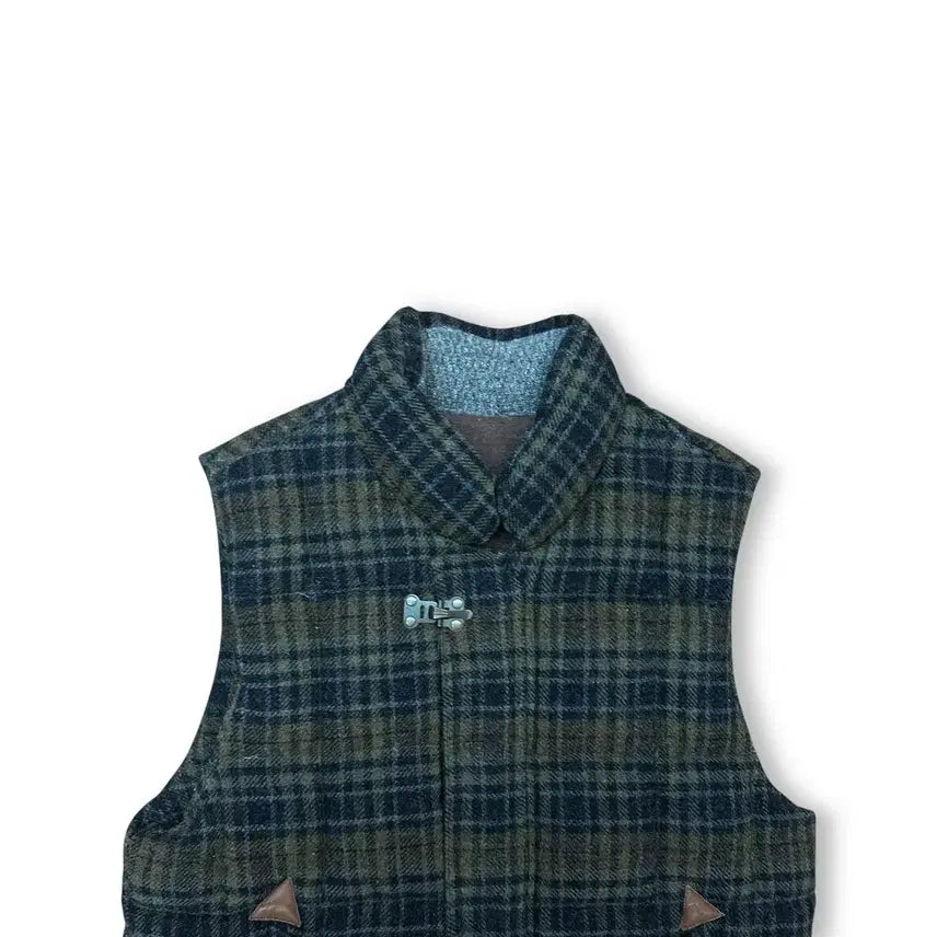 [BUNJANG] Series Check Wool Padded Vest / 시리즈 체크 울 패딩 조끼