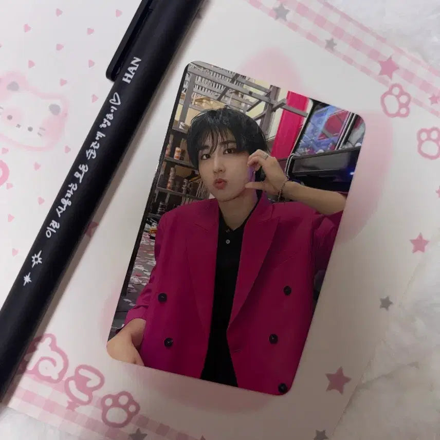 스트레이키즈 스키즈 한지성 한쿼카 두잇 팝업 리얼터치 볼펜 미개봉