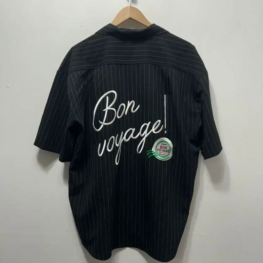 [BUNJANG] MAC BROTHER Striped Short Sleeve Shirt Black XL / MAC BROTHER 스트라이프 반팔 셔츠 블랙 XL