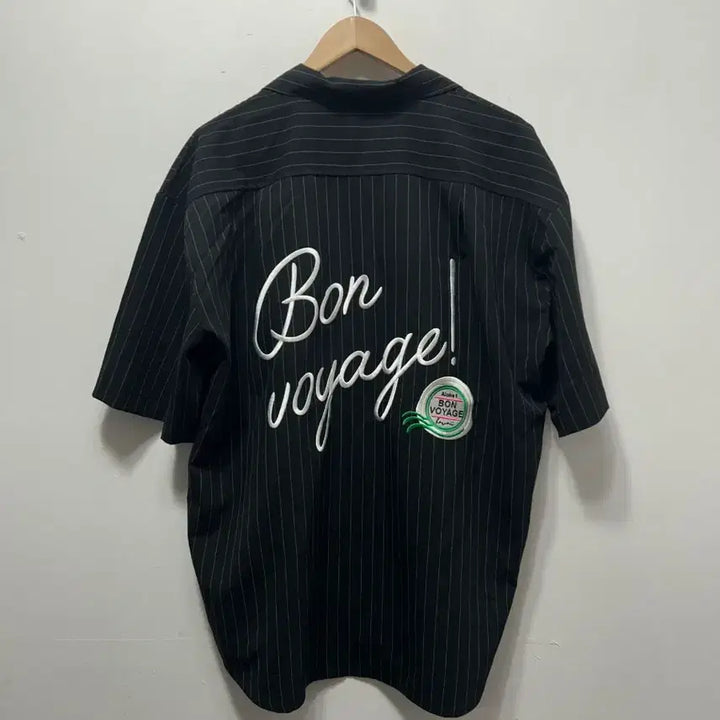 [BUNJANG] MAC BROTHER Striped Short Sleeve Shirt Black XL / MAC BROTHER 스트라이프 반팔 셔츠 블랙 XL