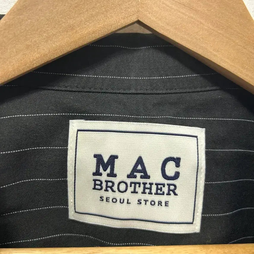 [BUNJANG] MAC BROTHER Striped Short Sleeve Shirt Black XL / MAC BROTHER 스트라이프 반팔 셔츠 블랙 XL