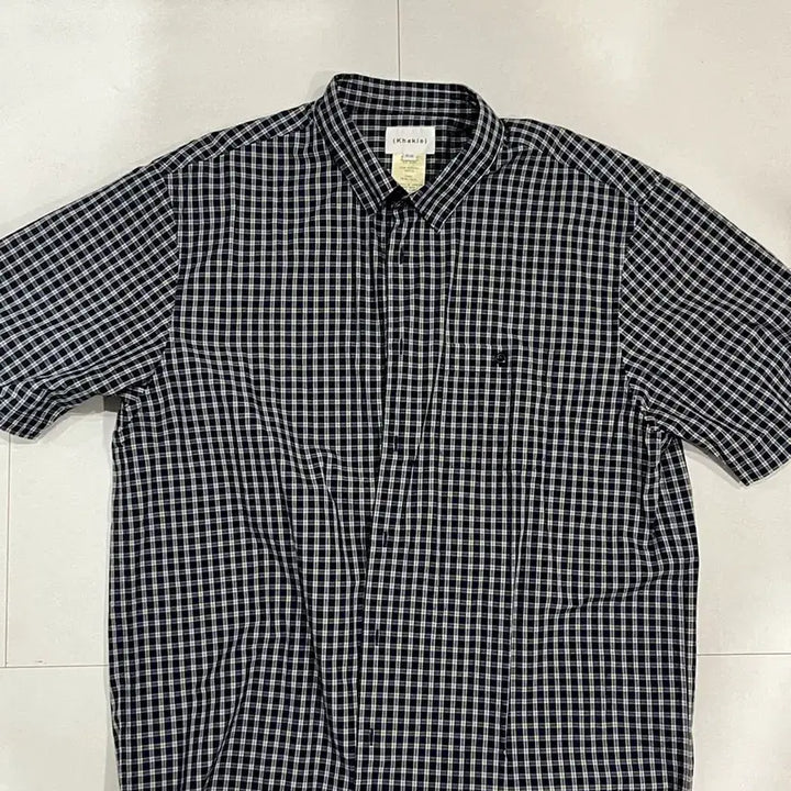 [BUNJANG] Kakis Navy Border Check Shirt XL / 카키스 보더 체크 셔츠 네이비 XL(4)
