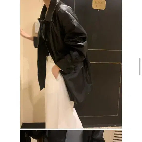 [BUNJANG] HowToLoveMe Owen Half Leather Jacket / 하우투러브미 오웬 하프 레더 자켓