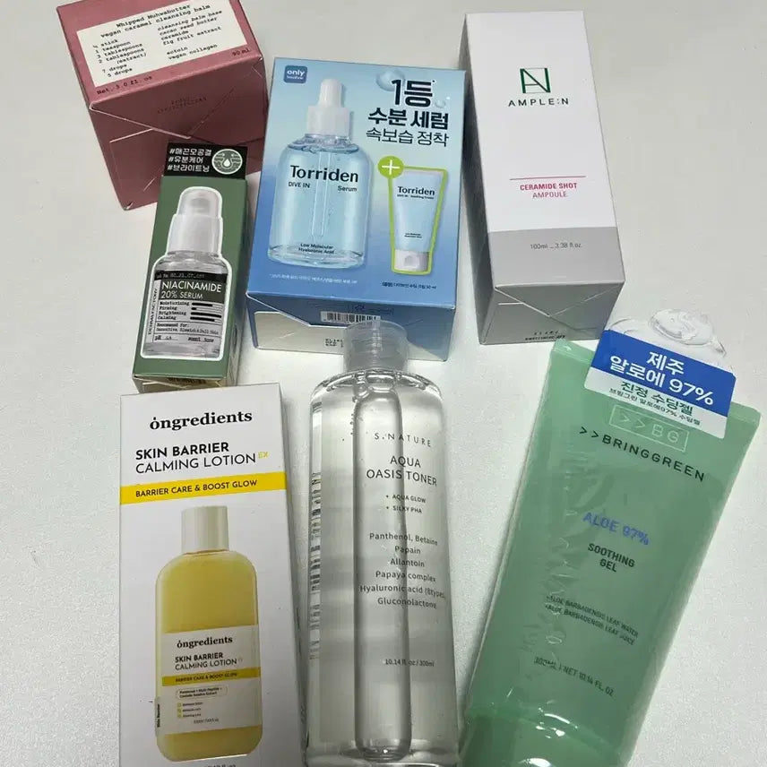 [BUNJANG] Assorted Skincare Products Bundle / 토리든 다이브인 세럼, 온그리디언츠 로션, 에스네이처 토너, 휩드
