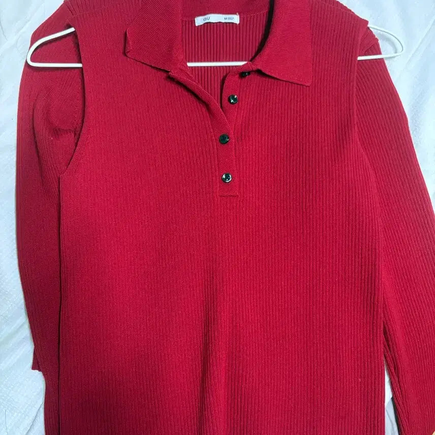 [BUNJANG] GU Ribbed Knit Cardigan &amp; Sleeveless Two-Piece Set (M) / GU 골지 니트 가디건/민소매 투피스 M