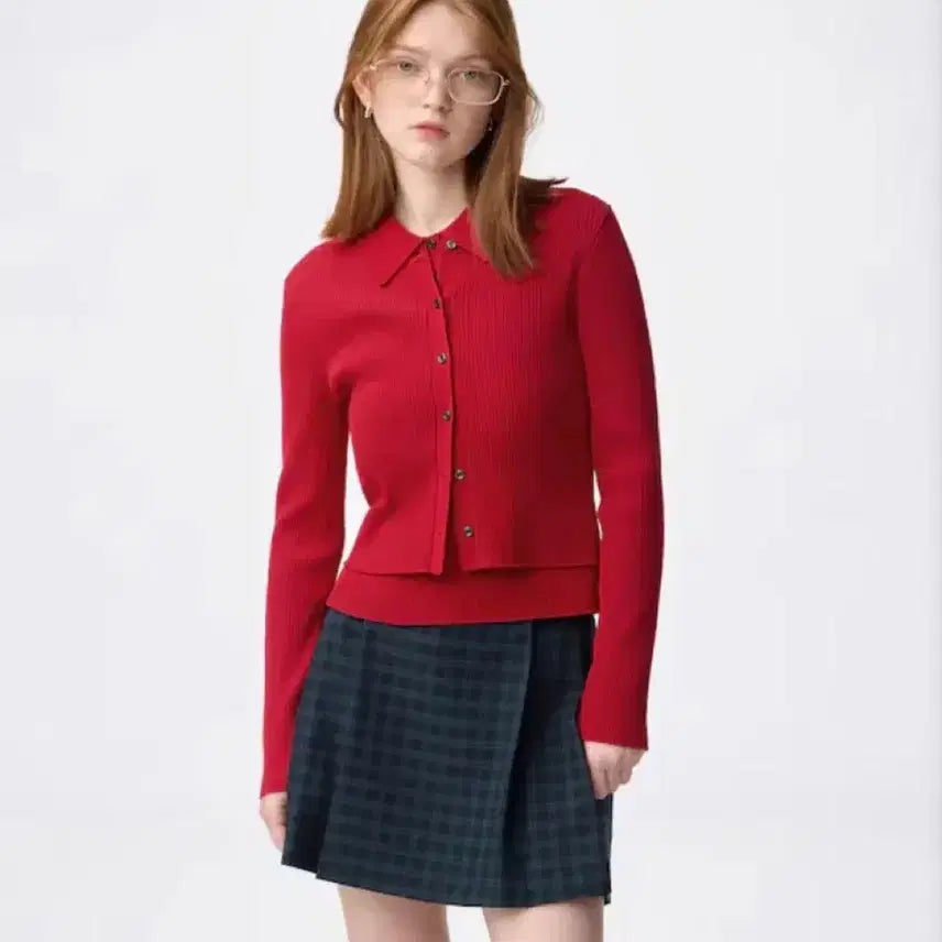 [BUNJANG] GU Ribbed Knit Cardigan &amp; Sleeveless Two-Piece Set (M) / GU 골지 니트 가디건/민소매 투피스 M