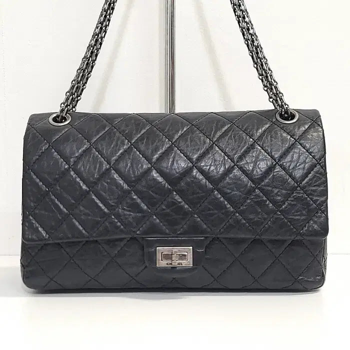 [BUNJANG] Chanel 2.55 Medium Flap Bag (Black) / 샤넬 2.55 빈티지 미듐(28) 플랩 백 은장 블랙