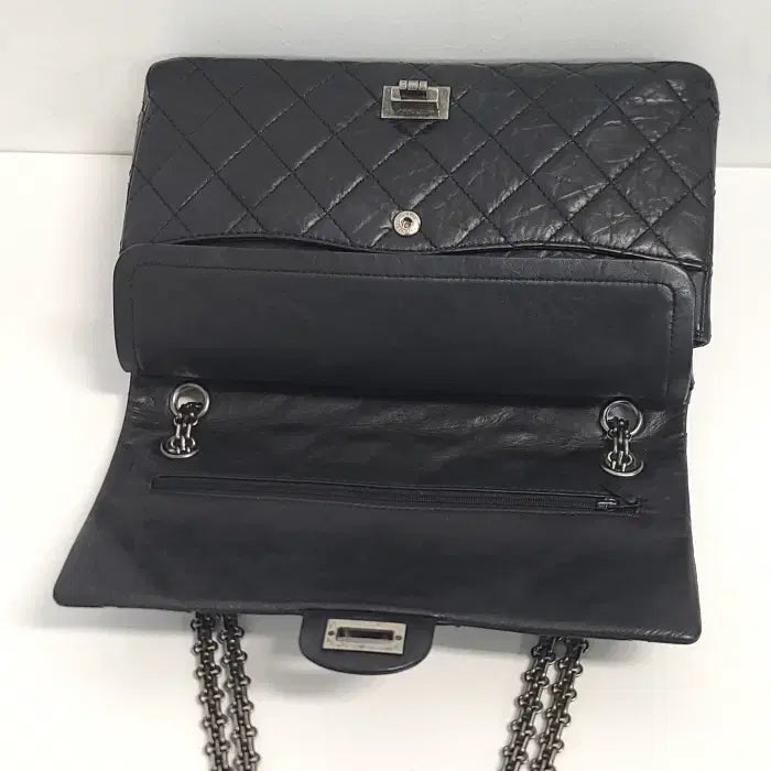 [BUNJANG] Chanel 2.55 Medium Flap Bag (Black) / 샤넬 2.55 빈티지 미듐(28) 플랩 백 은장 블랙