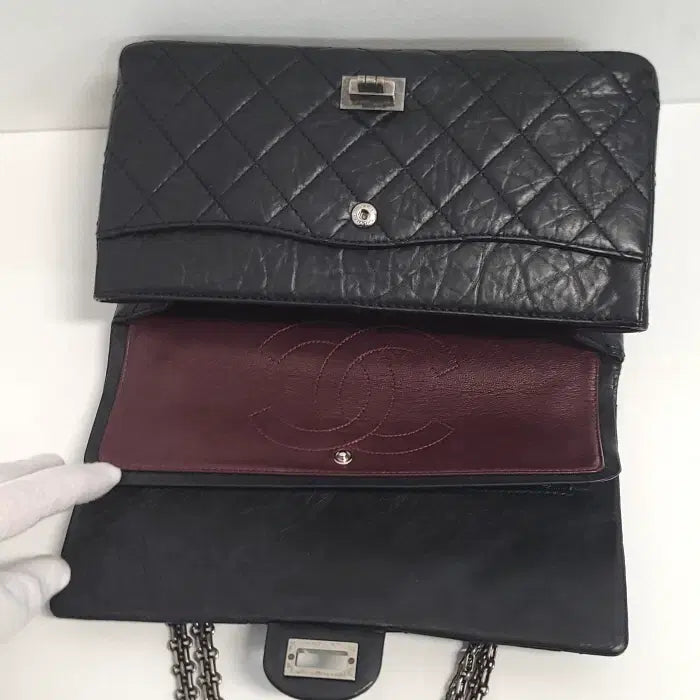 [BUNJANG] Chanel 2.55 Medium Flap Bag (Black) / 샤넬 2.55 빈티지 미듐(28) 플랩 백 은장 블랙