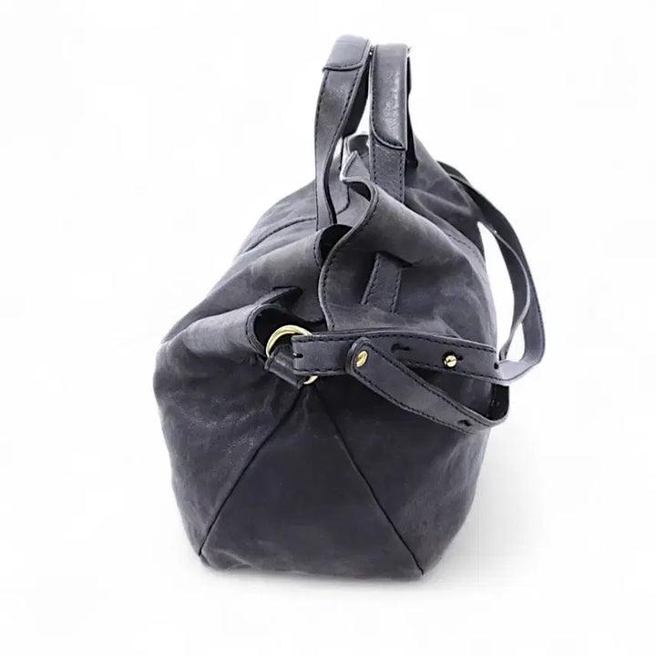 [BUNJANG] Andrea Mabiani Shrink Leather Tote Bag Dark Grey Navy / 안드레아 마비아니 가죽 토트백 포터 장인가죽