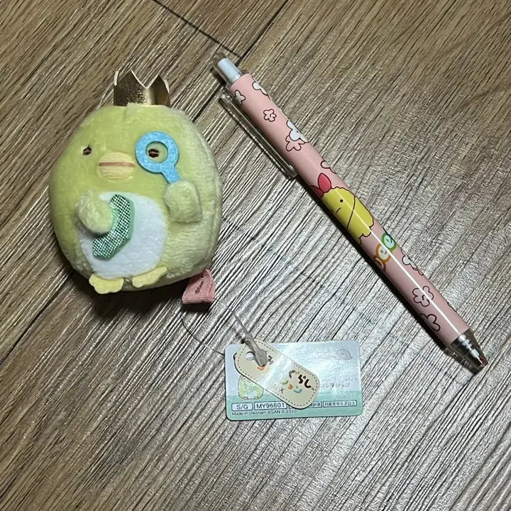 [BUNJANG] Sumikko Gurashi Penguin Plush Doll &amp; Ballpoint Pen / 스밋코구라시 펭귄 인형+볼펜