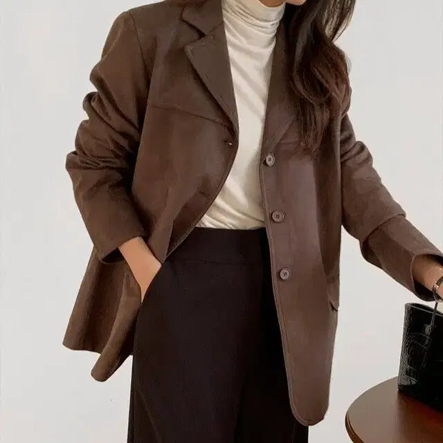 [BUNJANG] Slow and Steady Deep Brown Suede Jacket / 스웨이드 자켓 아우터 베니토 가내스라 아비에무아 라룸 슬로우앤드 로엠