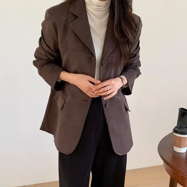 [BUNJANG] Slow and Steady Deep Brown Suede Jacket / 스웨이드 자켓 아우터 베니토 가내스라 아비에무아 라룸 슬로우앤드 로엠