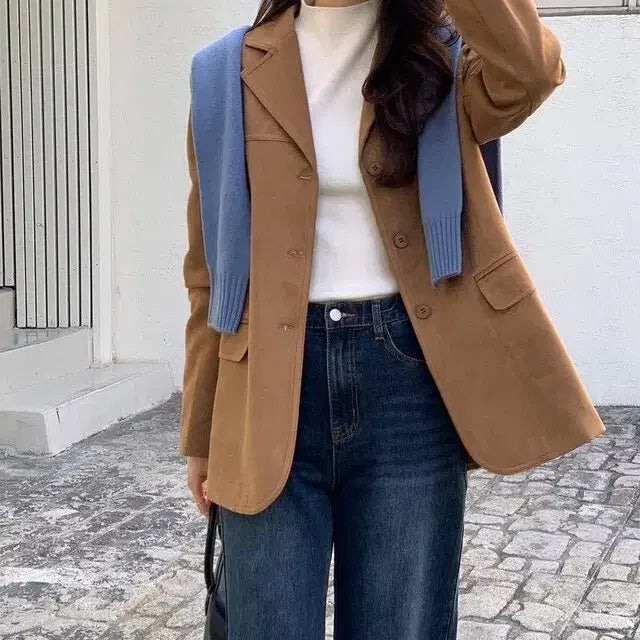 [BUNJANG] Slow and Steady Deep Brown Suede Jacket / 스웨이드 자켓 아우터 베니토 가내스라 아비에무아 라룸 슬로우앤드 로엠