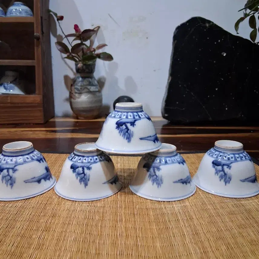 [BUNJANG] Antique Celadon Porcelain Tea Cup Set / 염부청화골동 차잔 찻잔