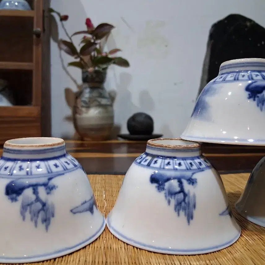 [BUNJANG] Antique Celadon Porcelain Tea Cup Set / 염부청화골동 차잔 찻잔