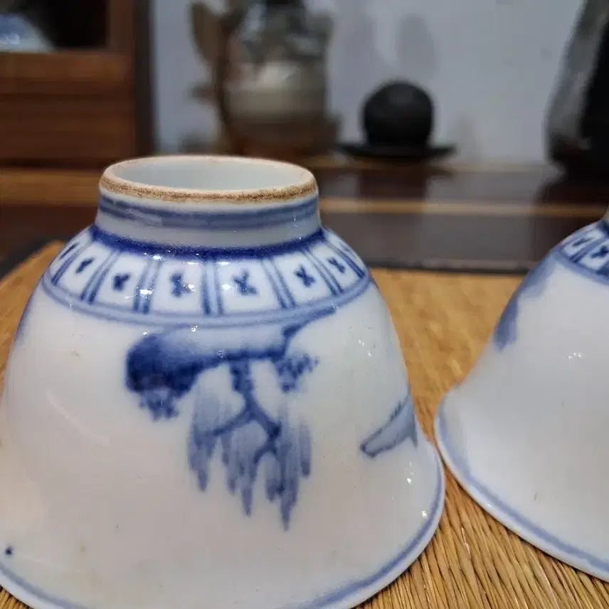 [BUNJANG] Antique Celadon Porcelain Tea Cup Set / 염부청화골동 차잔 찻잔