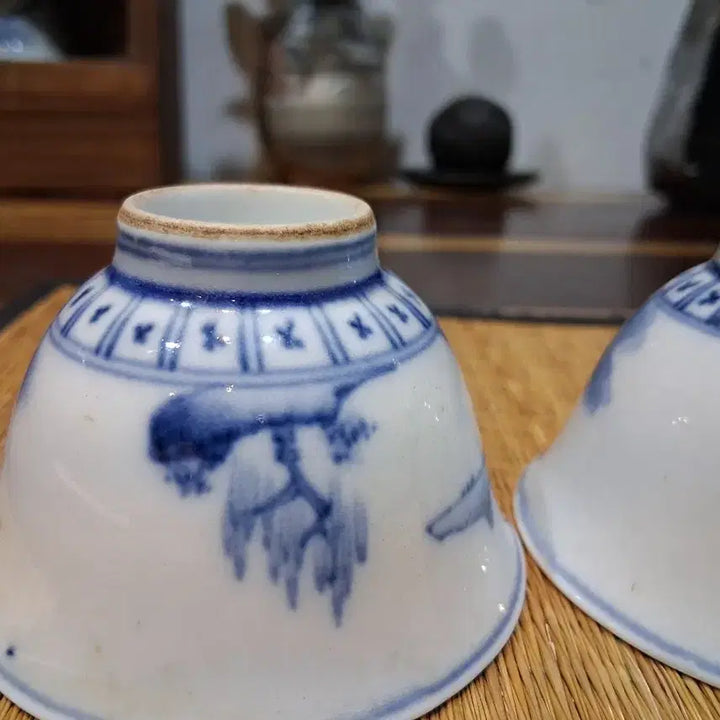 [BUNJANG] Antique Celadon Porcelain Tea Cup Set / 염부청화골동 차잔 찻잔