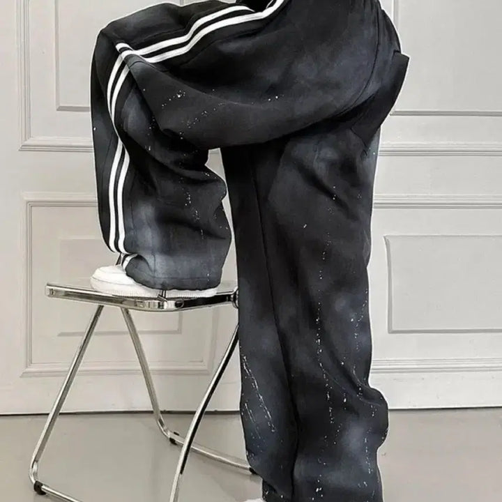 [BUNJANG] Vintage Denim Wide Balloon Pants / 마지막 가격 / 데님 와이드 펜츠 벌룬핏 / 페인팅 바지 빈티지